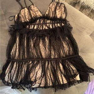 Hello Molly Black and Cream Lace Dress